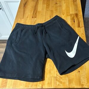 Mens Nike Black Athletic Shorts with White Logo Size Medium